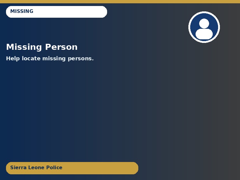 Missing: MISSING PERSON 03